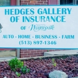 Hedges of Gallery Insurance sign