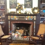 fireplace with rocking chairs