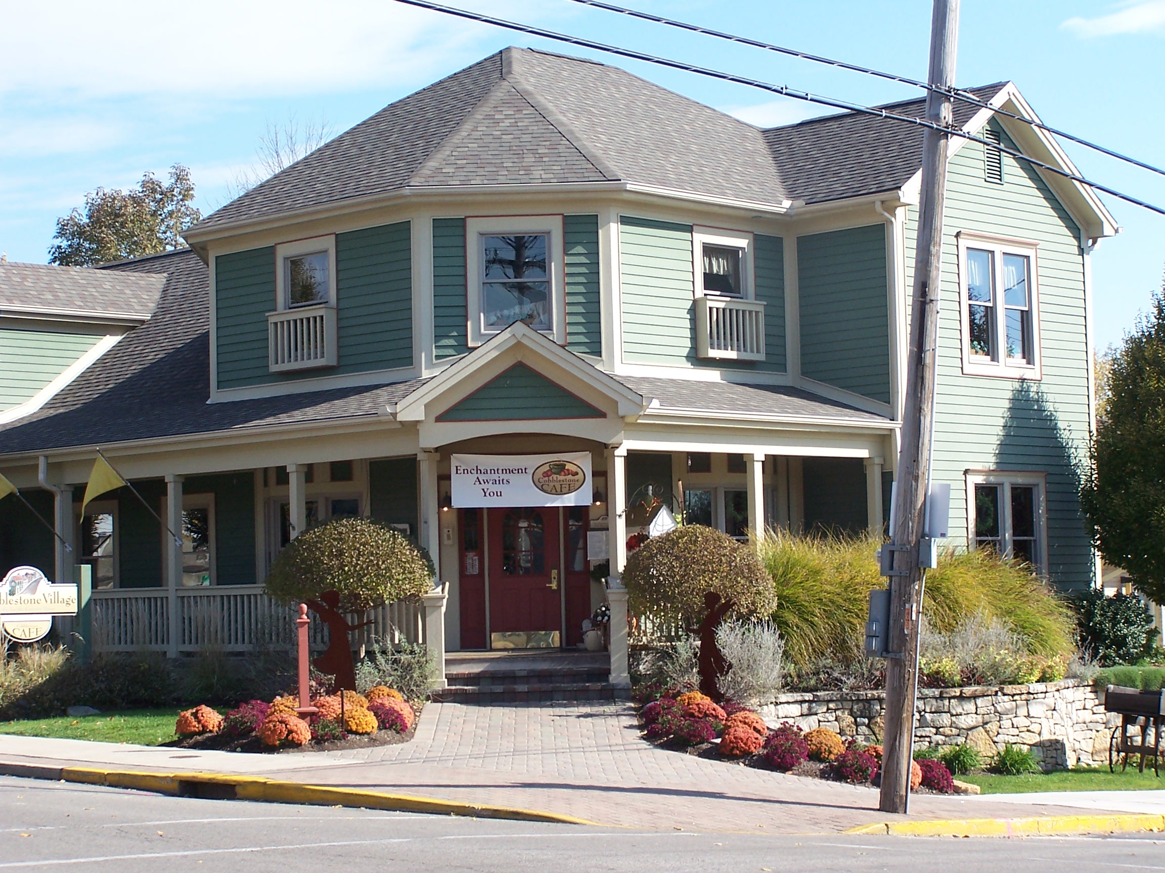 cobblestone shops